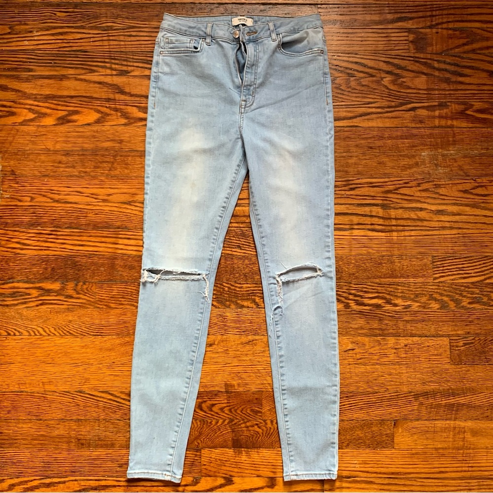 Forever 21 High Waisted Light-wash Skinny Jeans